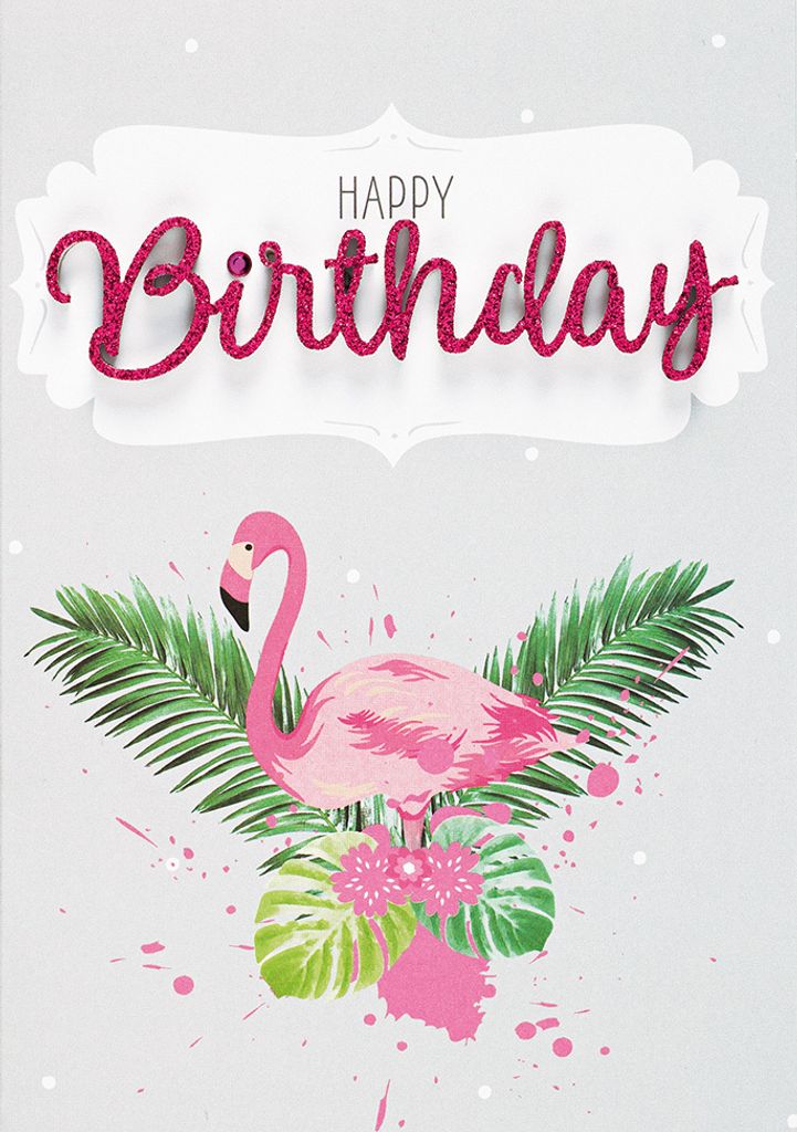 A Geburtstag Lettering Glückwunschkarte mit Applikation im Format 11