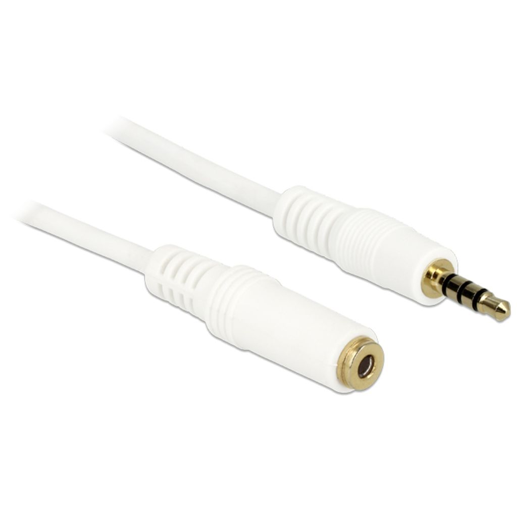 DeLOCK 3.5mm 1m, 3.5mm, Männlich, 3.5mm, Weiblich, 1 m, Weiß