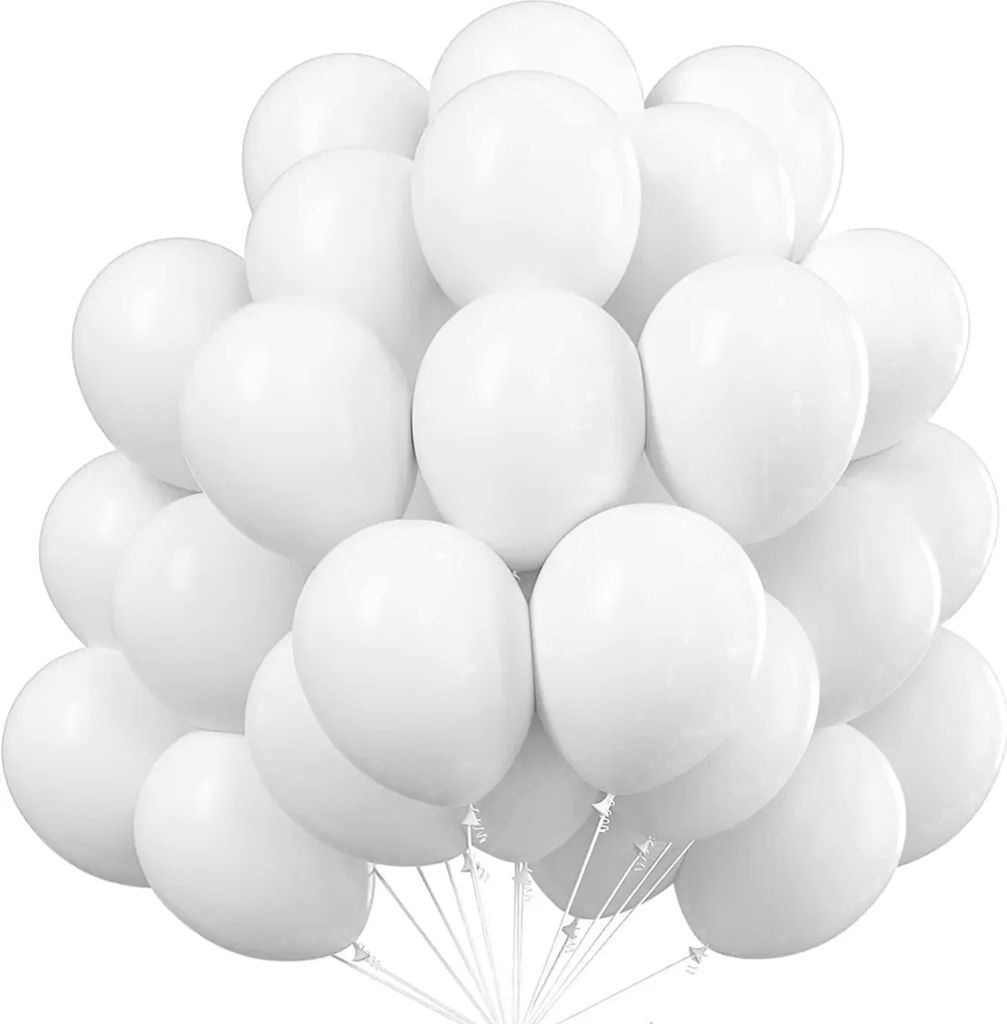 Balony Lateksowe Białe 30 cm - 100 szt. na Śluby, Urodziny, Zdjęcie produktu 1