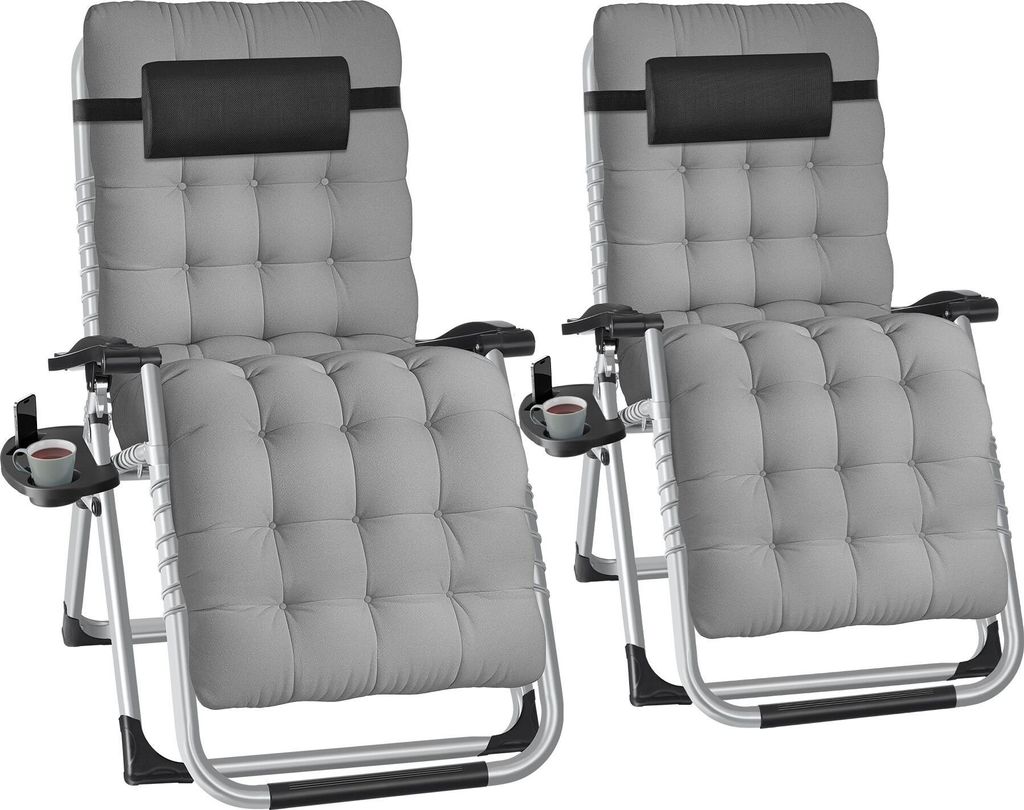 Chaise longue pliable CLOUD réglable en continu - gris Image du produit 