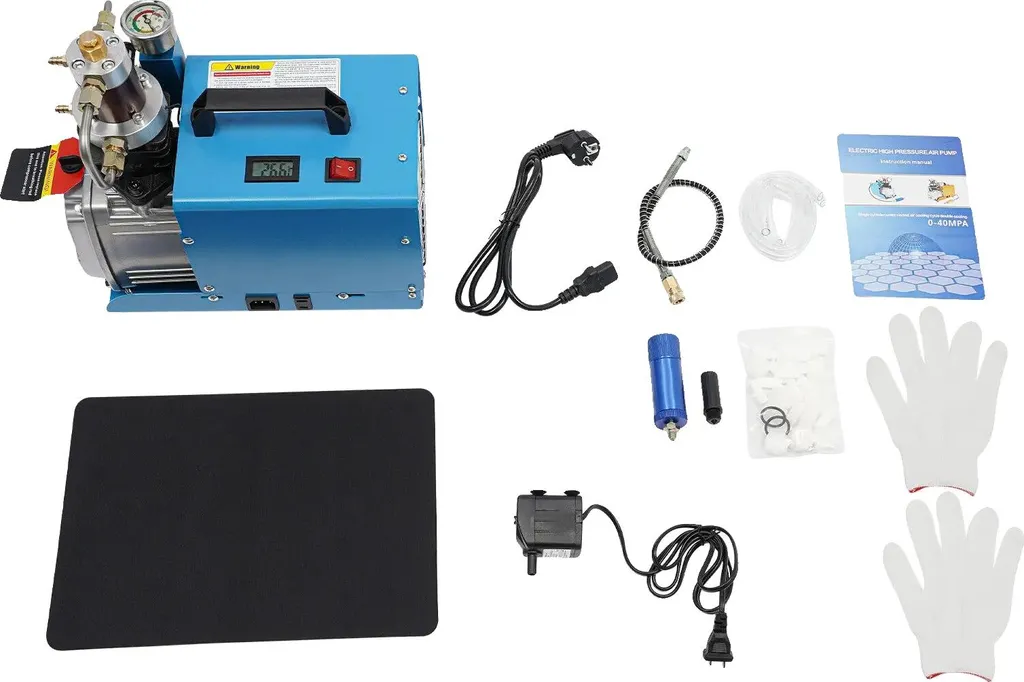 Pompe à air électrique pour matelas et bouées 220V rapide et bleue