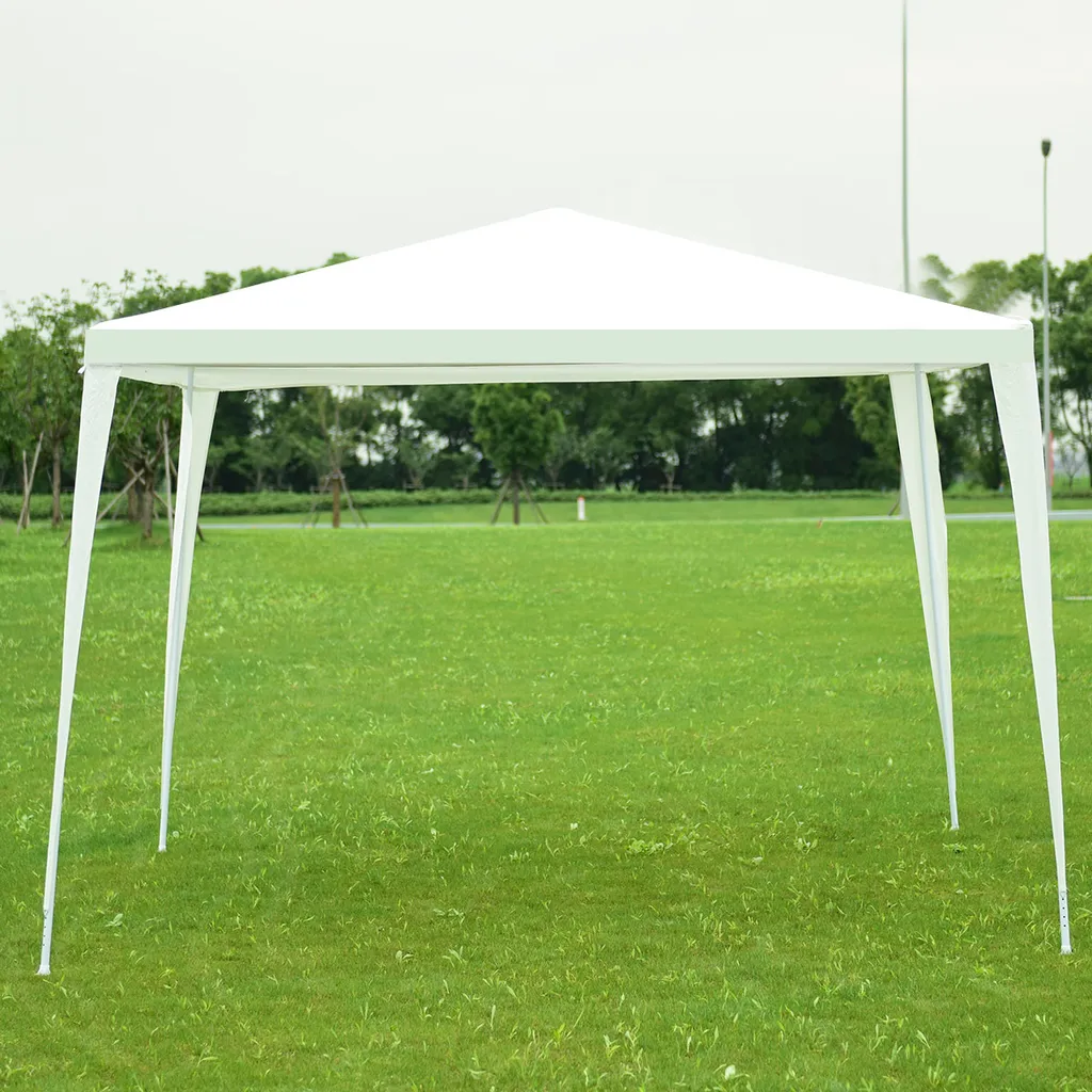 Tonnelle de Réception 3x3 m Blanche Pavillon de Jardin avec Accessoires