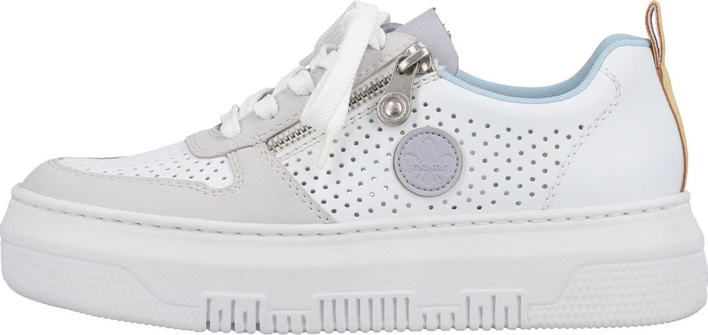 Rieker Damen Sneaker Plateausohle Halbschuhe M1905, Größe:42 EU, Farbe:Weiß