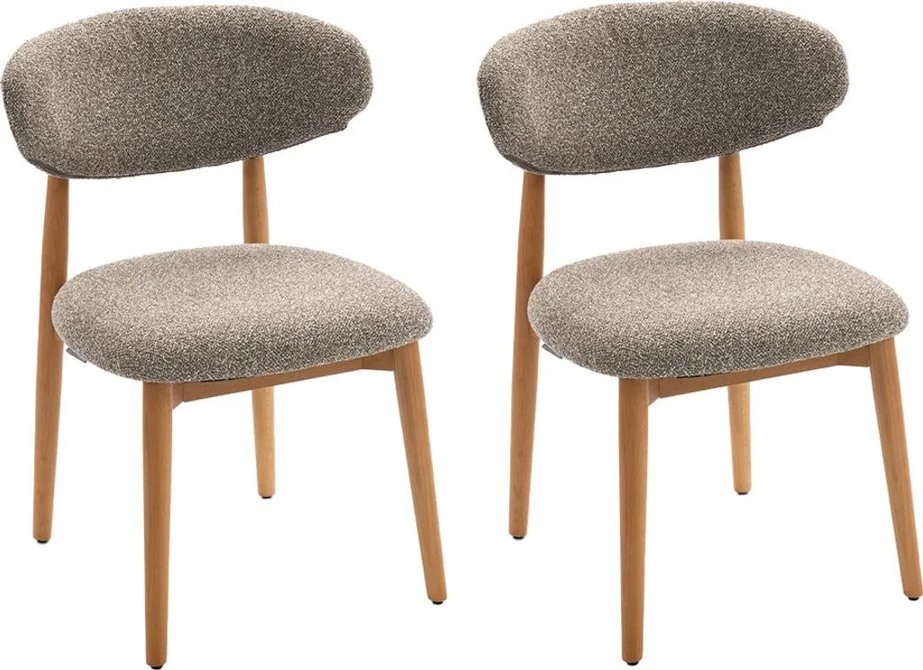 Chaise Salle à Manger Taupe Alaro - Idéal pour Repas en Famille - Lot de 2