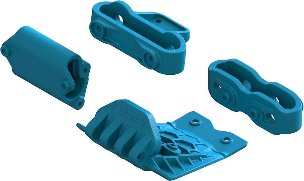 Arrma Lower Skid And Bumper Mount Set Blue