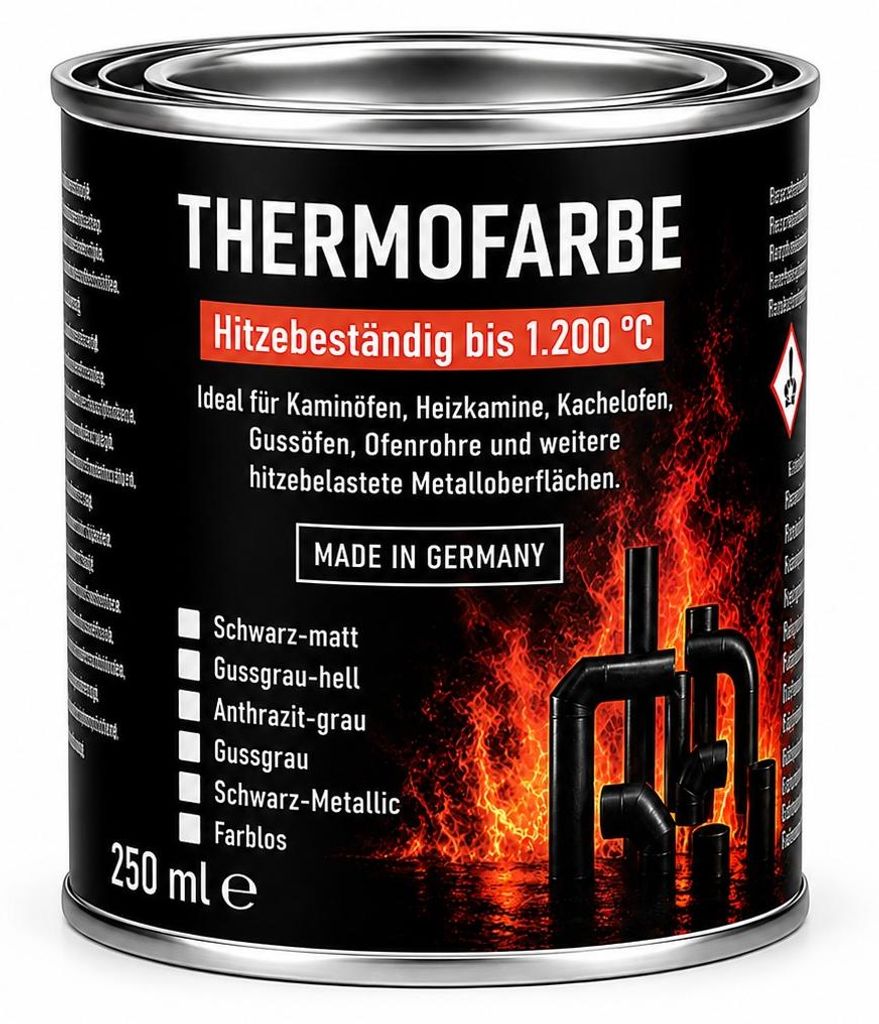 Ofenfarbe 1200 °C Ofenlack 250 ml Thermofarbe Thermolack Produktbild 