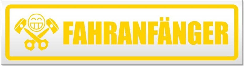 Kiwistar Fahranfänger Kolbenschädel Magnetschild Schild magnetisch - 20cm Gelb - Magnetfolie für Auto PKW Kfz
