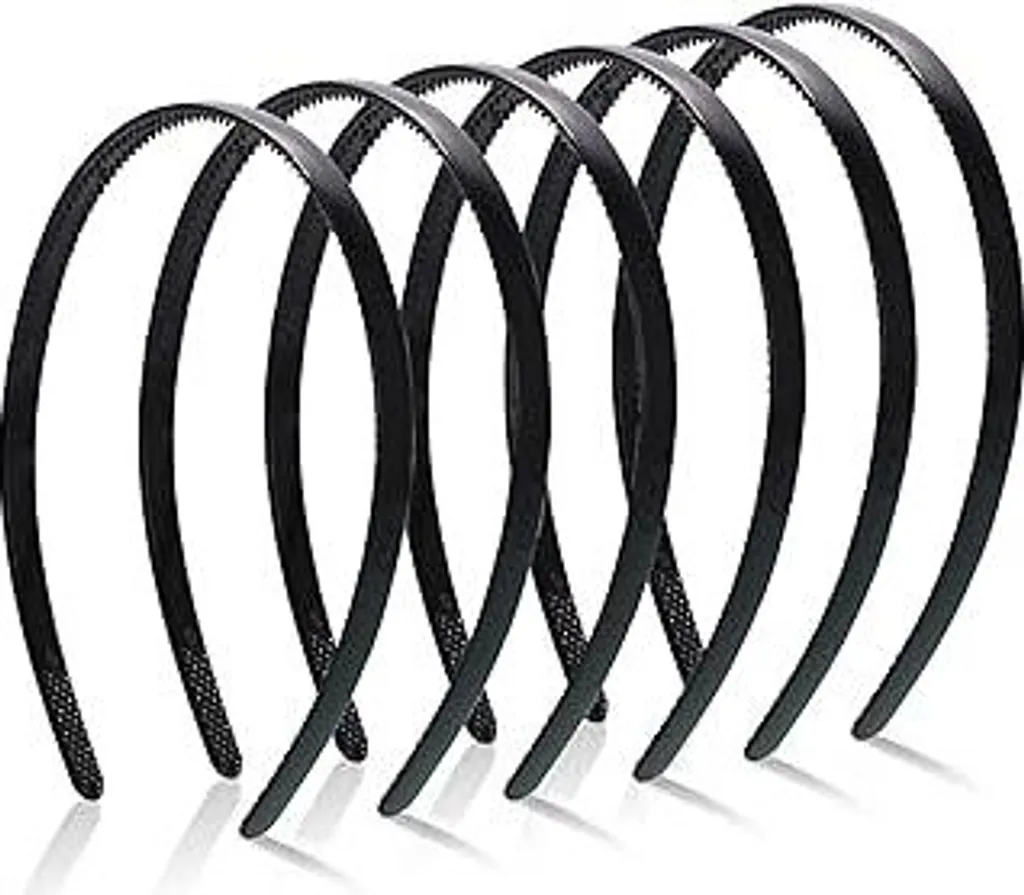 6x Cerchietti Antiscivolo Olakin 8mm - Plastica Nera per Sport e Viso