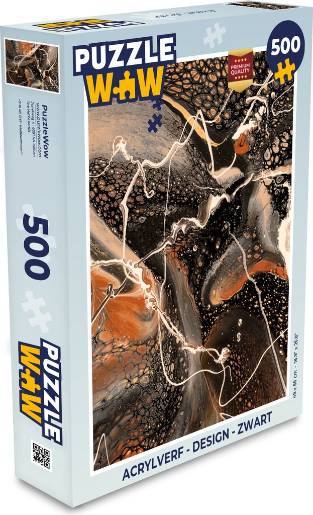 MuchoWow Puzzle 500 Teile Acrylfarbe - Design - Schwarz - Denken - Spiel - Toy