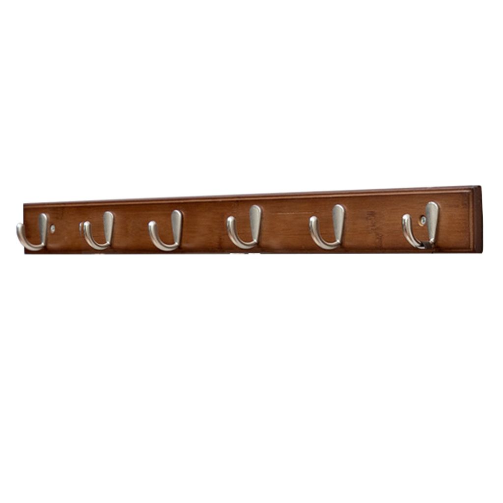 Wandgarderobe aus Bambus – 6 Vintage-Haken, Starke Tragkraft,robust und stilvoll für Flur, Schlafzimmer und Wohnzimmer
