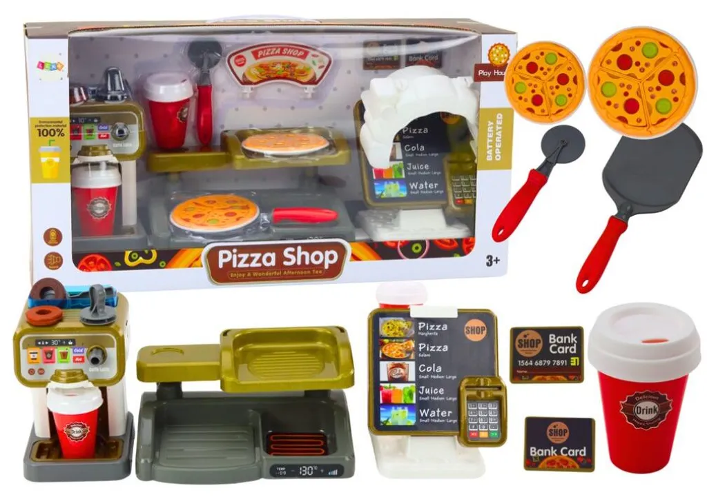 Cuisine Enfant Pizza Machine à Café et Caisse - Dinette Complète XXL