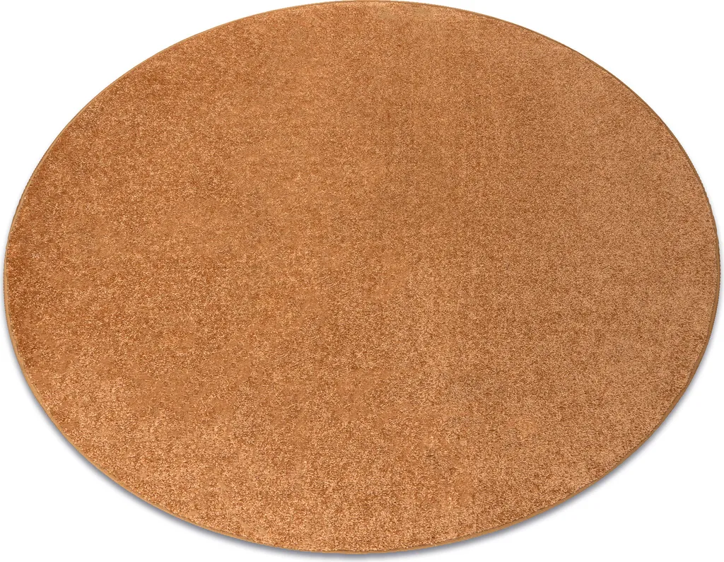 Tapis rond jaune anti-dérapant 133 cm SANTA FE pour sol salon sombre