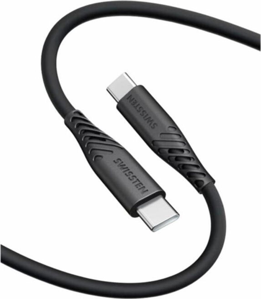 Swissten - Cabo Soft Silikon USB-C-USB-C (0,4 m-černý) Obrázek produktu 