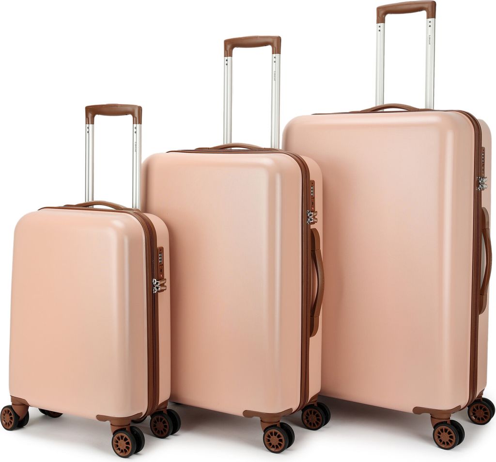 Decent Retro Kofferset Rosa 3-Teilig Inhalt 96, 65 en 35 L