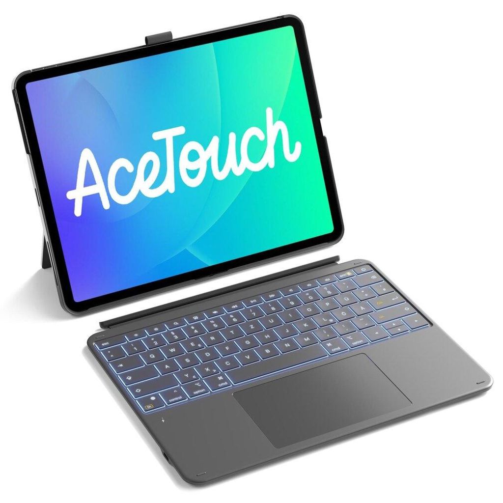 inateck Keyboard iPad 13" Compatible QWERTZ gray Produktbild 