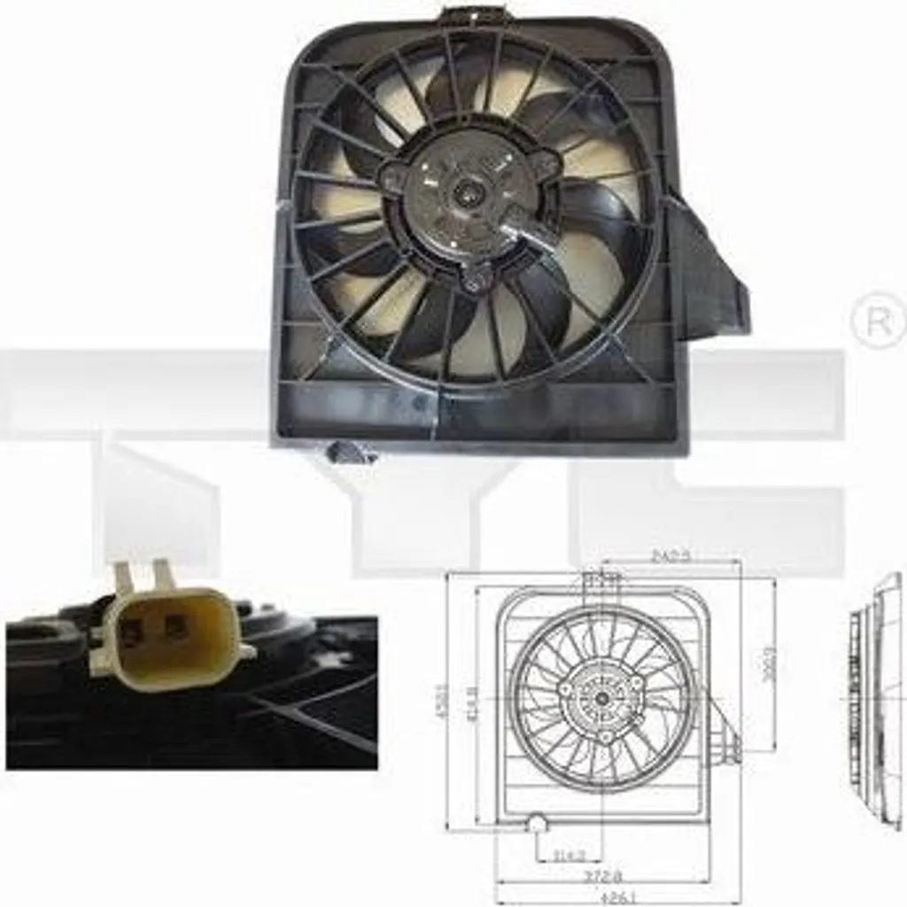 Ventilateur de radiateur TYC 804-0002 compatible avec Voyager 4809171AD