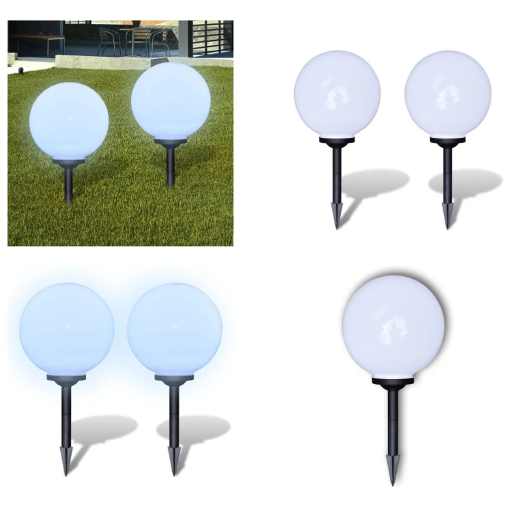 Set 2 Lampade Giardino LED 30cm vidaXL - Illuminazione Esterna Picchetto