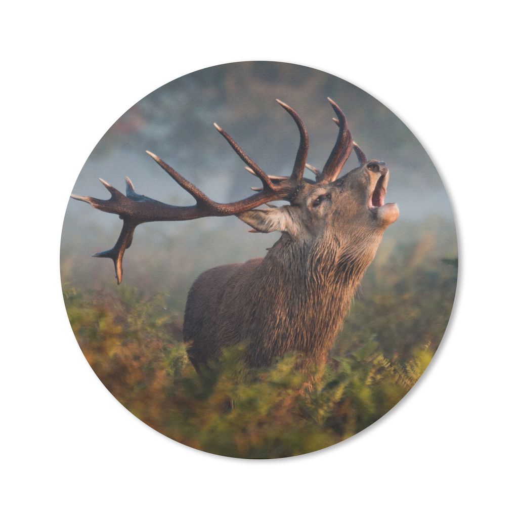 MuchoWow Mauspad Mousepad Hirsche - Geweihe - Pflanzen - Herbst 30x30 cm - Mousepads - Maus Mat - Pad - Mausunterlage - Tischunterlage - Schreibt...