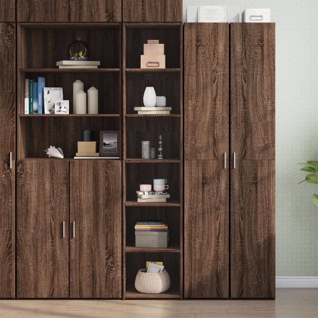 "2026 Promotion" Highboard/Vitrine/Beistellschrank - Braun Eichen-Optik 40x41x185 cm Holzwerkstoff - Kommoden CC14020