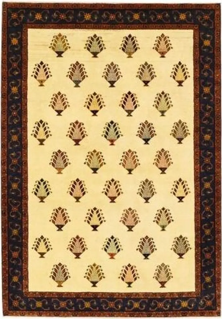 Tapis Kashkuli 3858 Cream 122x180 cm : Élégance Persane Haut de Gamme