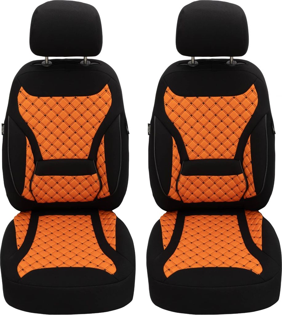 Schonbezüge Sitzbezüge für VW Golf 8 Bj ab 2019 in Schwarz/Orange ZM3