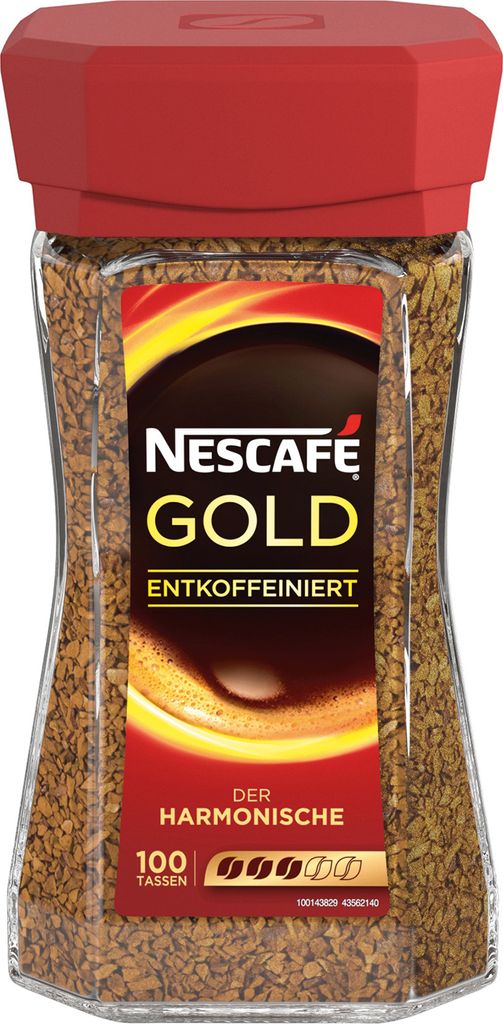 Nescafé Gold Entkoffeiniert | löslicher Kaffee | 200g-Glas