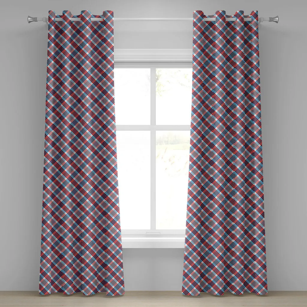 Tenda ABAKUHAUS Nostalgica 280x225 - Scacchiera Blu e Vermiglio
