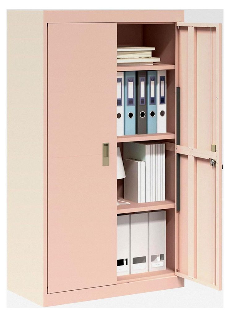 Moderner Aufbewahrungsschrank aus kaltgewalztem Stahl - Rosa - Für Büro und Home-Office