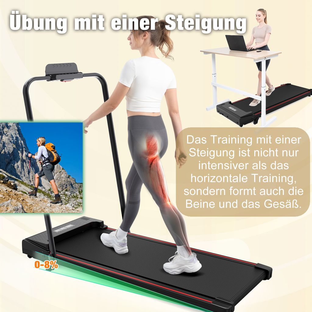 CITYSPORTS Laufband, 1400W Flaches Laufband für das Produktbild 2
