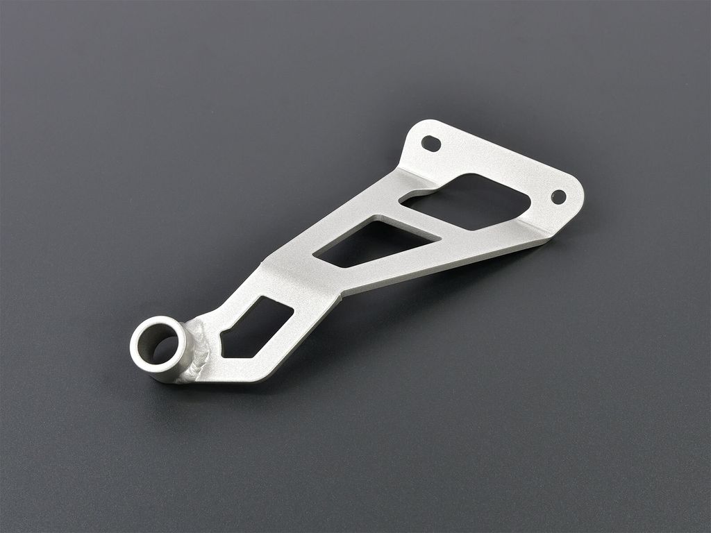 ZIEGER Auspuffhalter kompatibel mit Honda CB 500 F BJ 2013-15 / CB 500 X BJ 2013-15 / CBR 500 R BJ 2013-15 silber