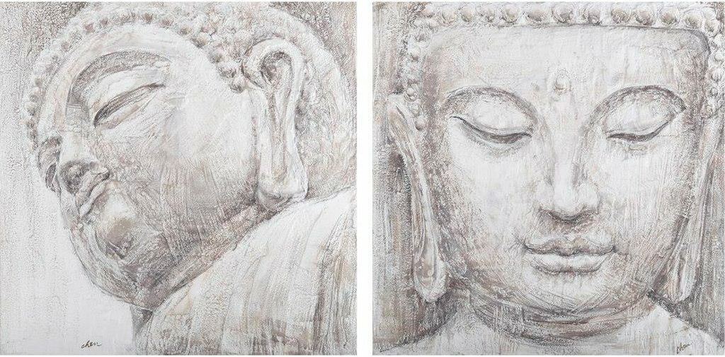 Bild dkd home decor orientalischer Buddha 80 x 3,5 x 80 cm (2 Stück)