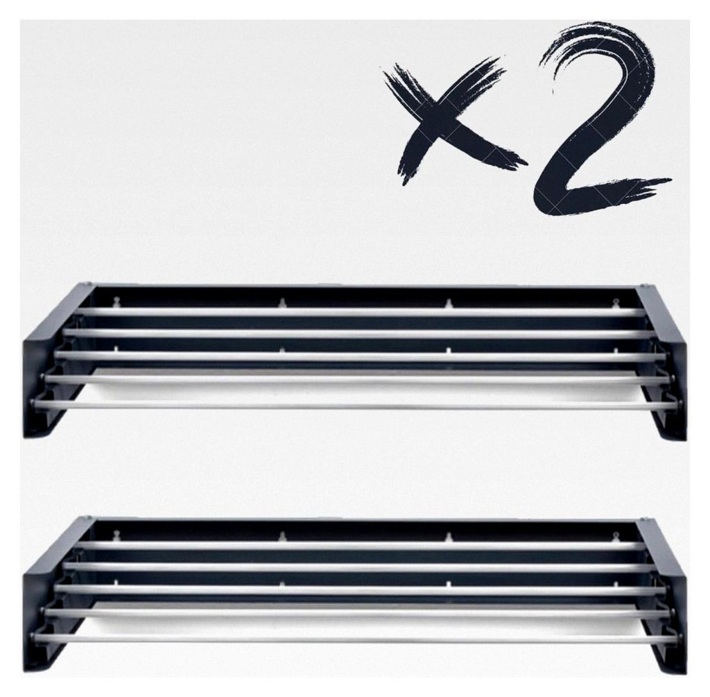 Wandtrockner, Wäscheständer für Wand und Balkon, Außen- und Innenbereich, Zusammenklappbar (71 cm, 2 x Anthrazit)