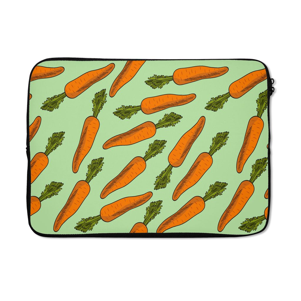 MuchoWow Laptop Hülle 14 ZollVintage - Karotte - Muster - Gemüse Laptoptasche - Laptoptasche - Stoßsicher - Schutzhaube