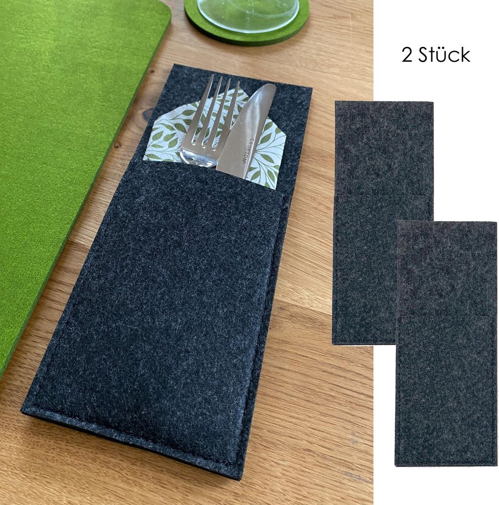 heimtexland ® Tischdeko Filz Tischset Bestecktasche Produktbild 