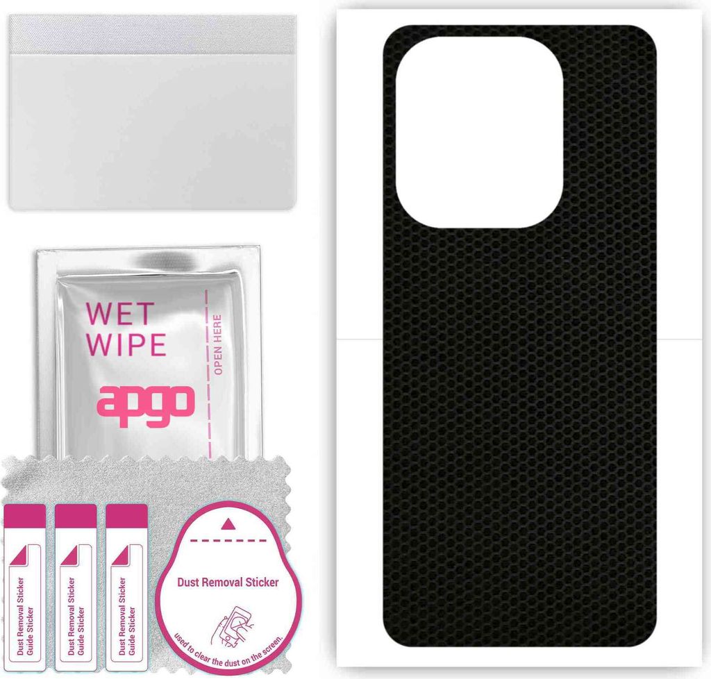 apgo Rückseite Schutzfolie, Skin, kompatibel mit Tecno Pop 7 Pro, Hinten Displayschutzfolie aus Vinylfolie, kratzfest, einfache Montage - Matrix