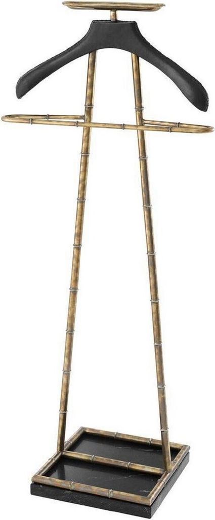 Casa Padrino Luxus Dressboy Vintage Messingfarben / Schwarz 50,5 x 31 x H. 117 cm - Kleiderständer Garderobenständer Anzugständer Stummer Diener...