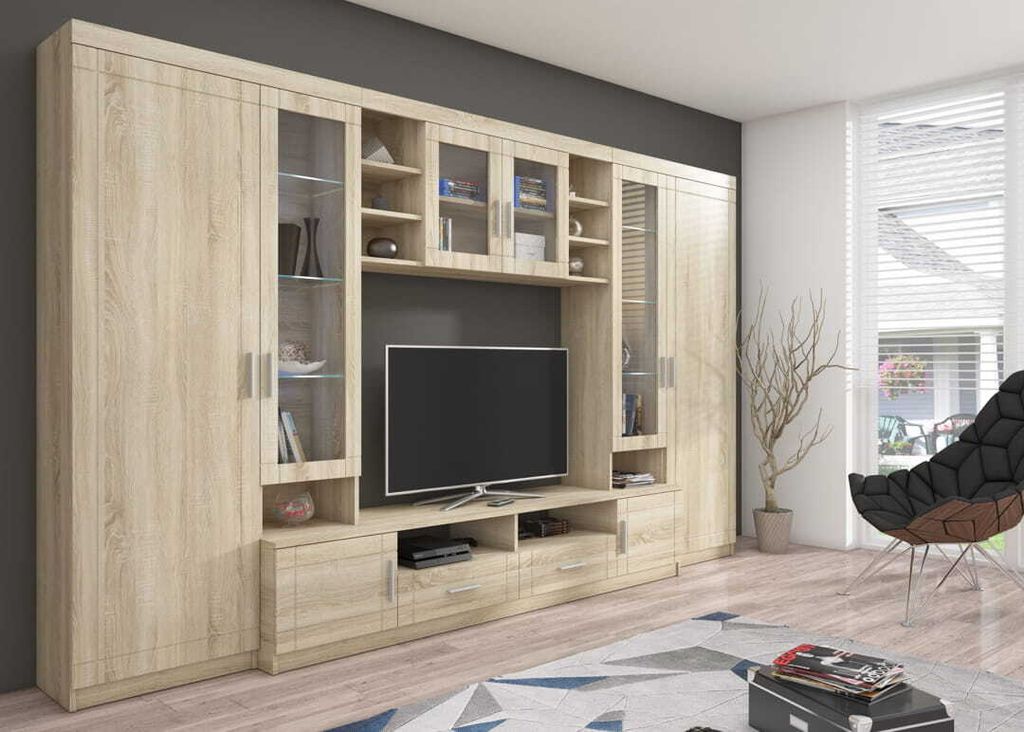 Wohnwand Paris sonoma eiche Produktbild 