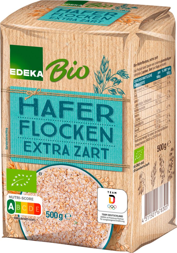 EdekaHaferflocken extra zart (500g Packung) + usy Block Produktbild 2