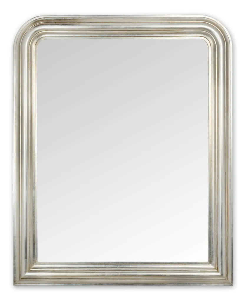 Grand miroir classique argenté 83x111 cm pour salon et entrée