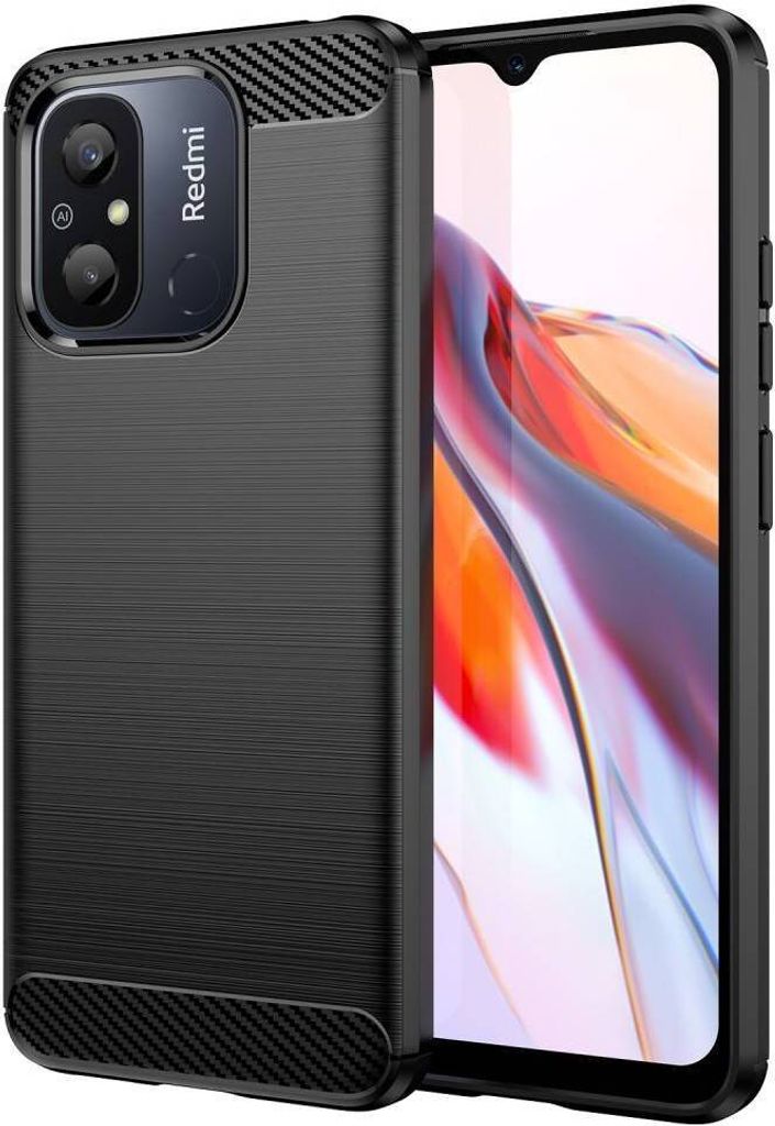 Carbon Bush TPU Hülle für Xiaomi Redmi 12C/11A - Schwarz | Ultradünn & Langlebig KP26778