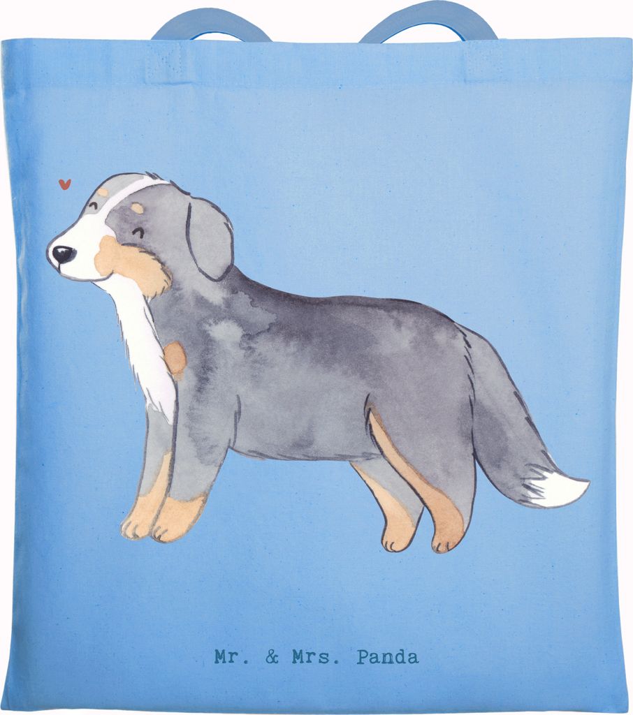 Mr. & Mrs. Panda Tote Bag Berner Sennenhund Lebensretter - Sky Blue - Geschenk, Jutetasche, Laptoptasche, Dürrbächler, Tragetasche, Uni Tasche