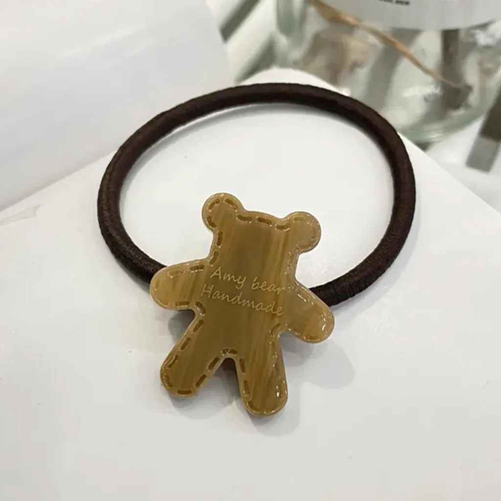 Fascetta per Capelli Orsetto Marrone Caffè Lucido - Morbida e Trendy - 3
