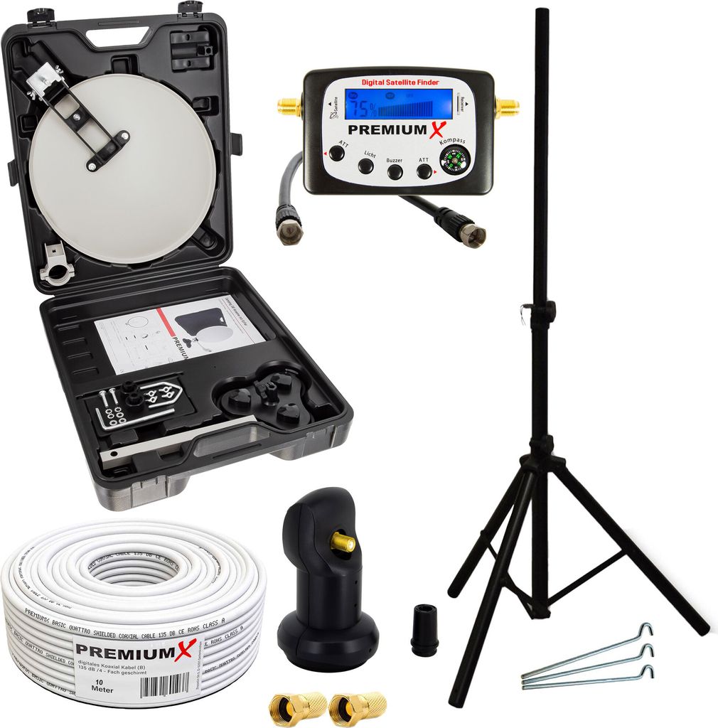 PremiumX Camping SAT Anlage Stativ Sat-Finder Single LNB Produktbild 