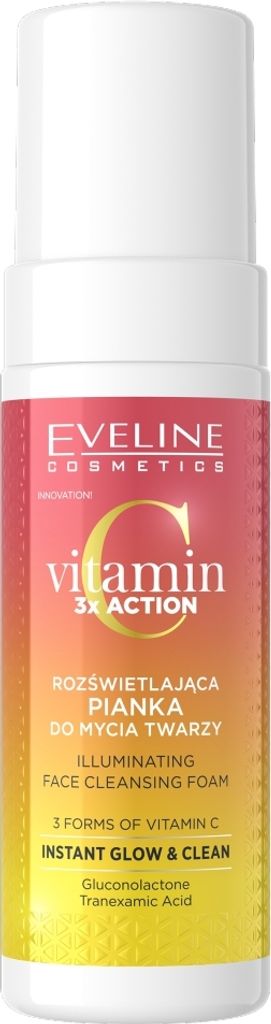Eveline Cosmetics Vitamin C 3x Action Rozświetlająca pianka do mycia twarzy, 150 ml