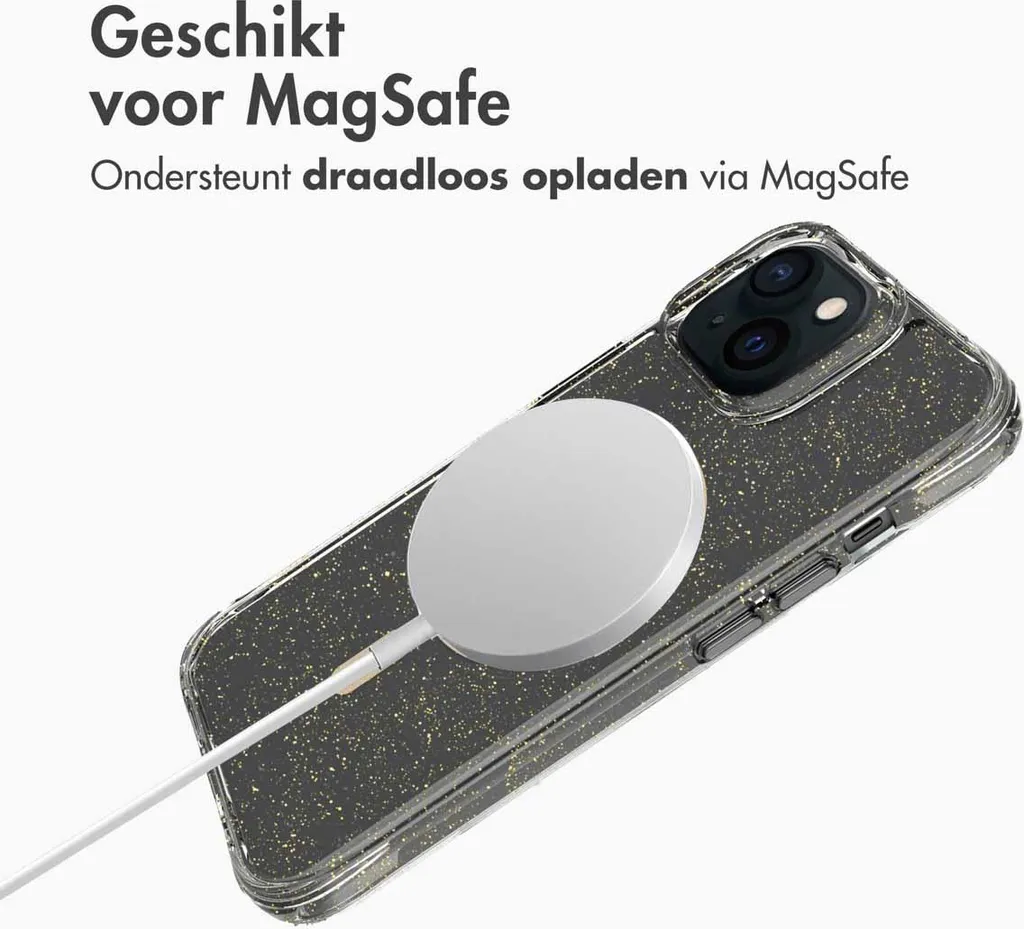 Custodia iPhone 15 MagSafe imoshion Glitter Oro - Trasparente e Robusta - 2