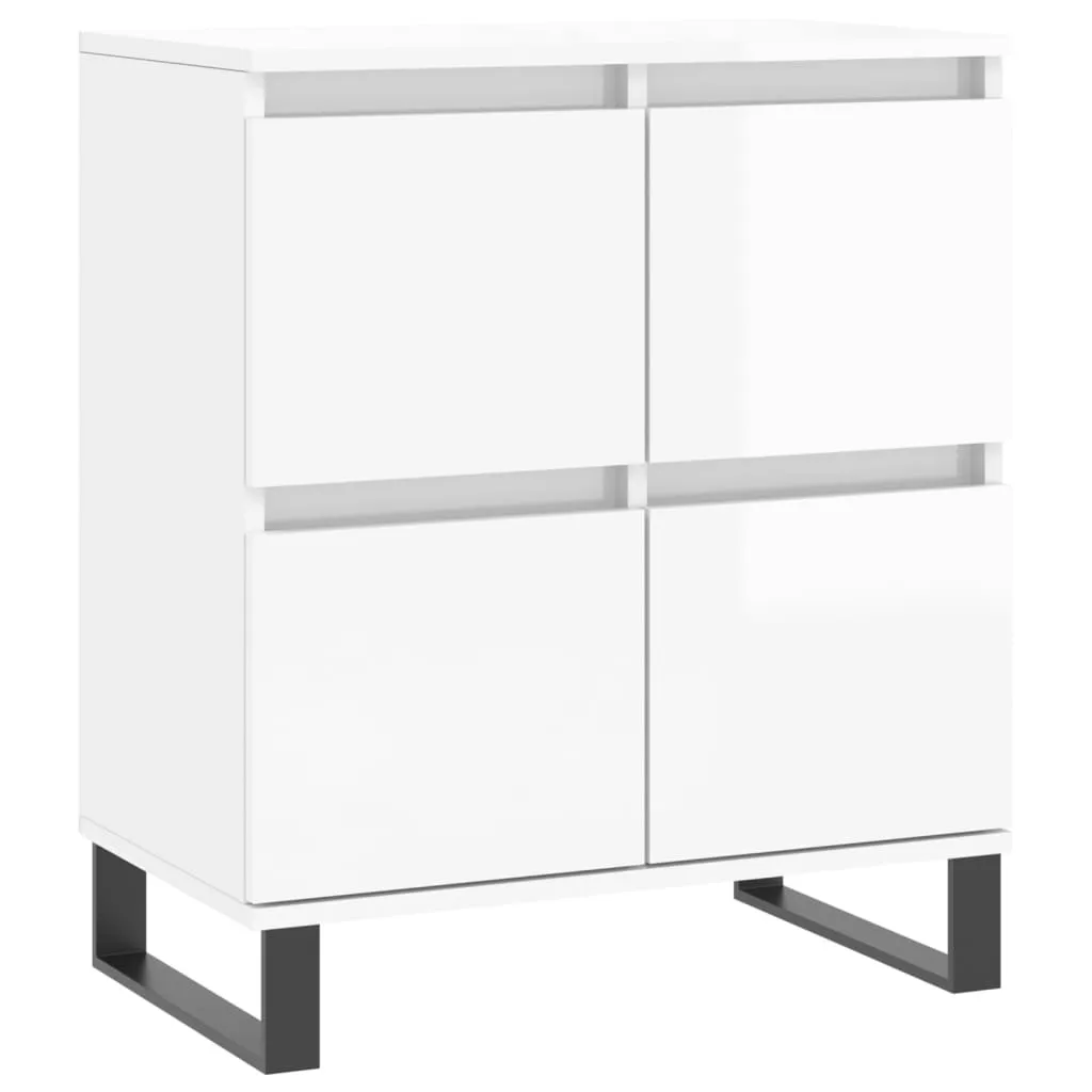 SYFAX™ Mobile Credenza Bianco Lucido 60x35x70 cm | Stile Essenziale