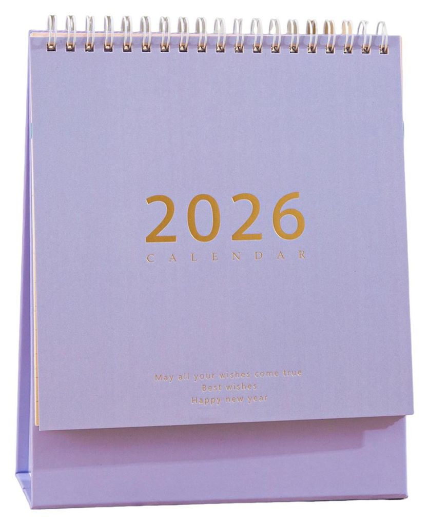 Tischkalender 2026 im Retro-Stil, dickes Papier, Zeitmanagement-Planer, Homeoffice, Schule, Tagesplaner