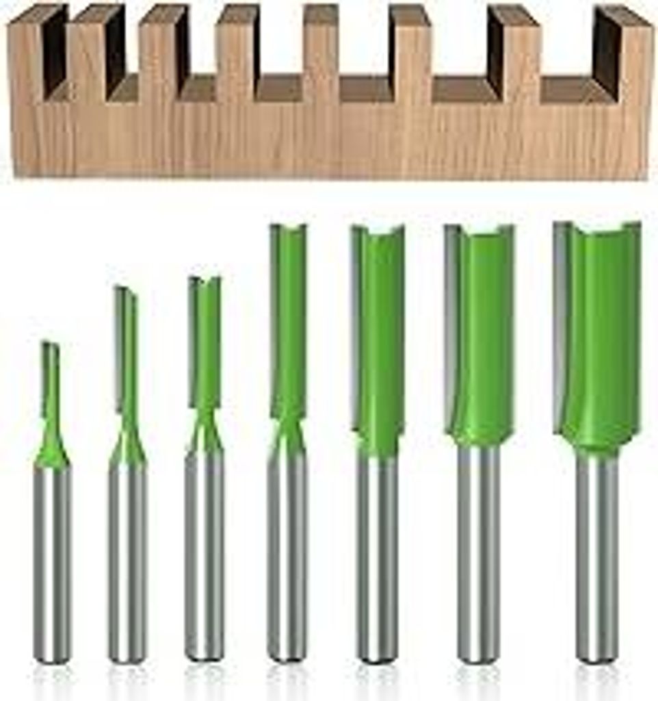 kajkeyholzfräser schaft, 7 Stücke, Schaft Gerade Fräser, 6mm Schaft Nutfräser Holz Oberfräse, Hartmetall Fräsen Werkzeug, Holzfräser Fräser...