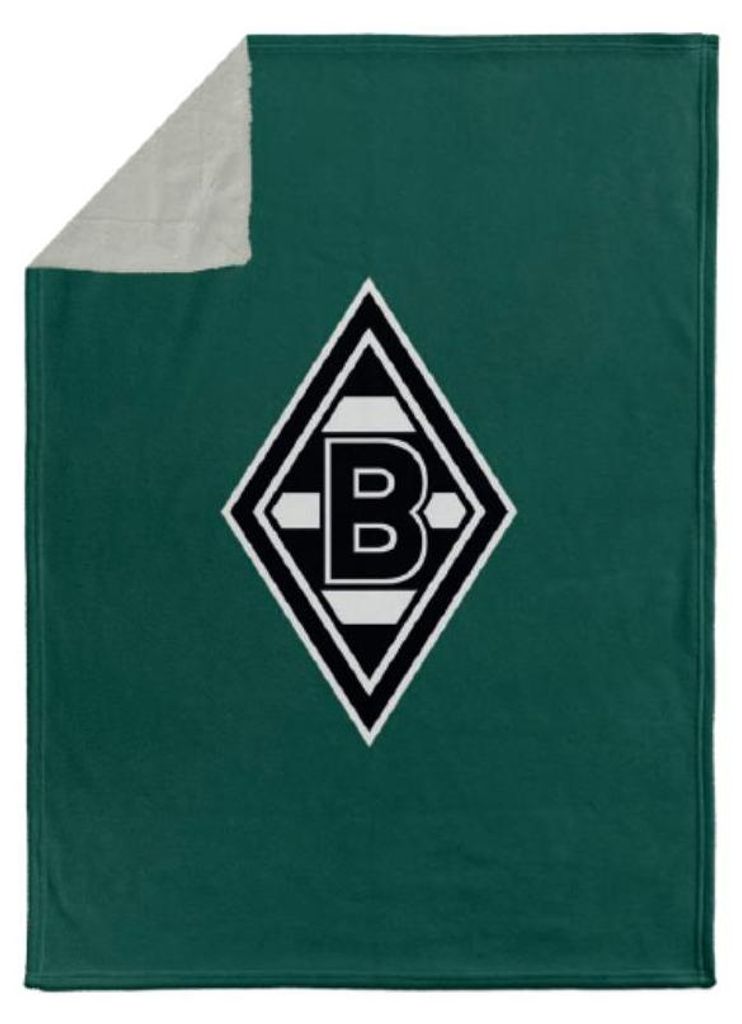 Borussia Mönchengladbach Kuscheldecke Cozy Logo dunkelgrün Produktbild 