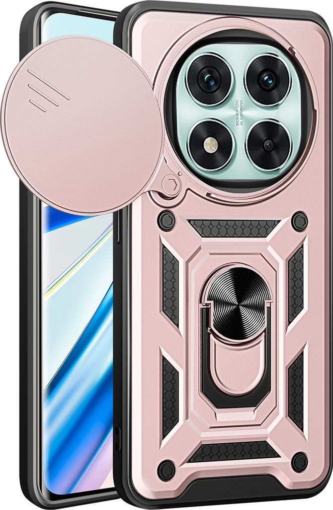 Hülle für Xiaomi Redmi Note 14 Pro 5G / Xiaomi Poco X7 - Phonesta CamShield Back Cover mit Kamera-Slider - Roségold